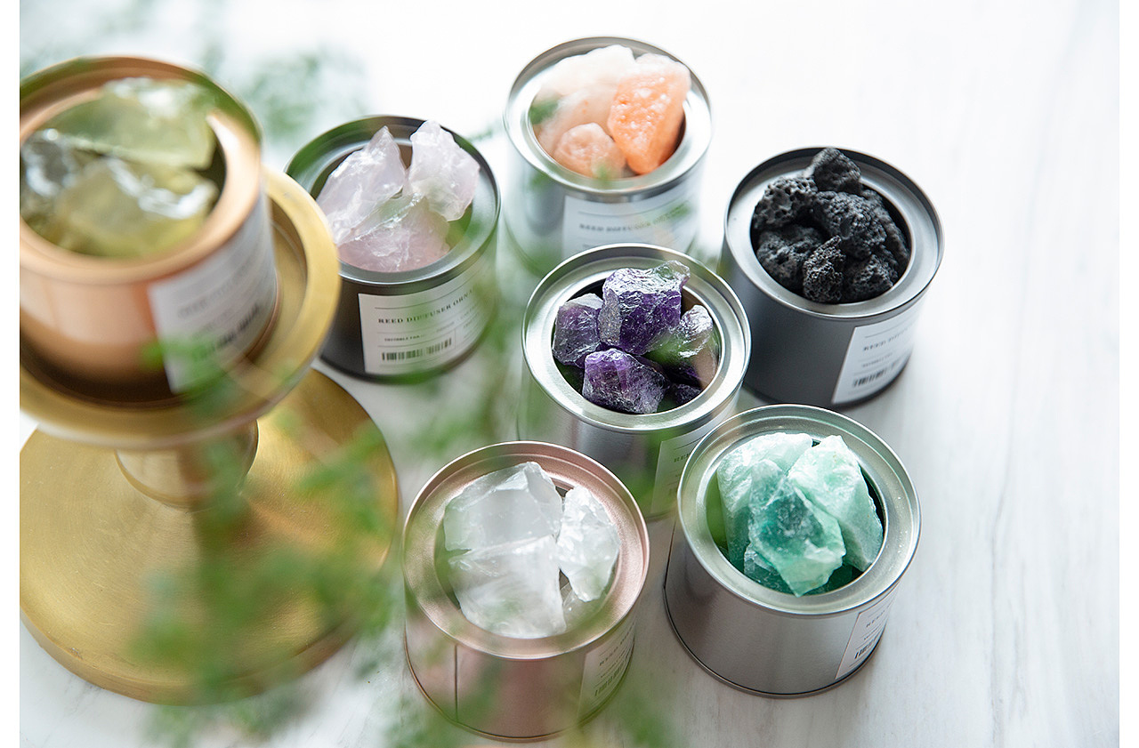 兩款無火香熏擴香水晶石香氛擺件產品拍攝指南